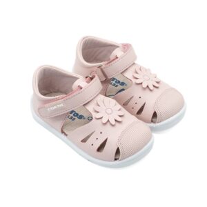 Sandalia barefoot Titanitos Flor Rosa