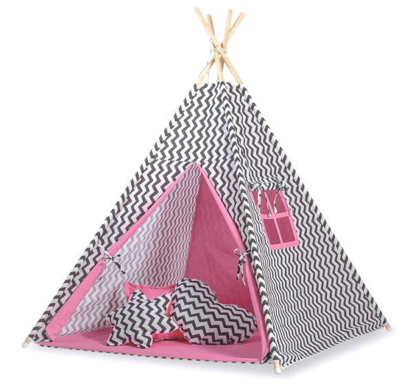 Tienda Tipi Infantil Cenefa | Mega Pack alfombra, cojines y plumas